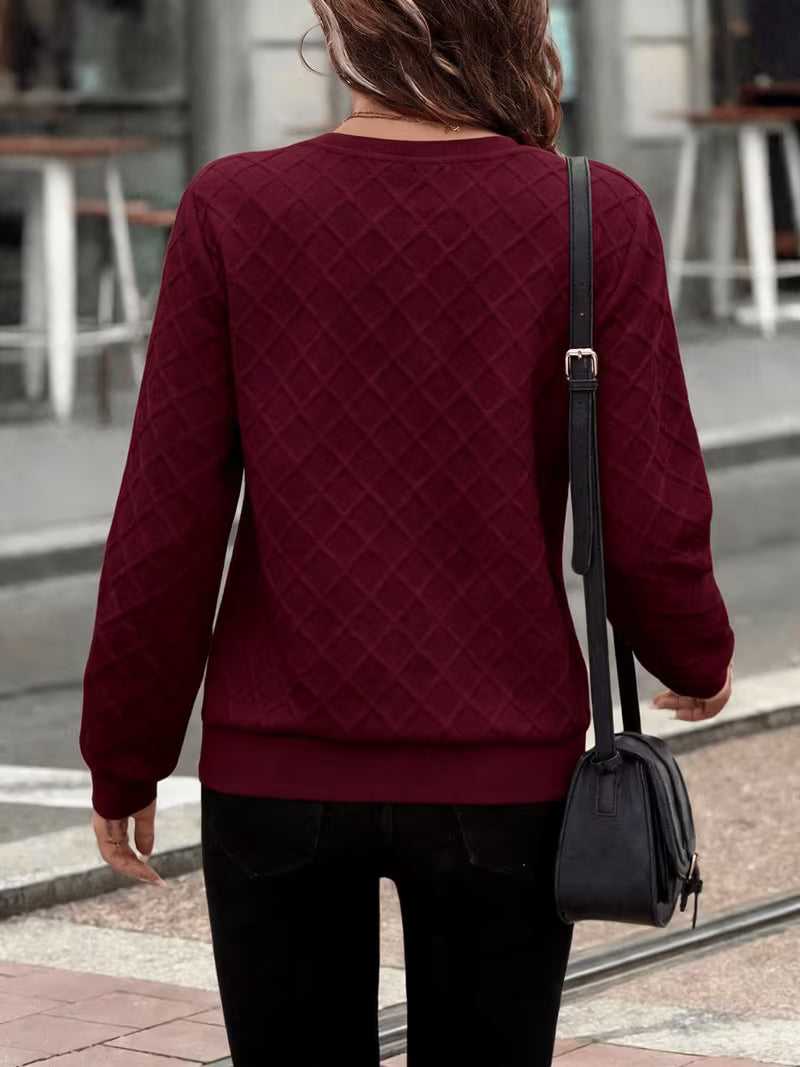 Juliet – Sweatshirt Med Lange ærmer Struktureret Stof og Lynlås i Halsen