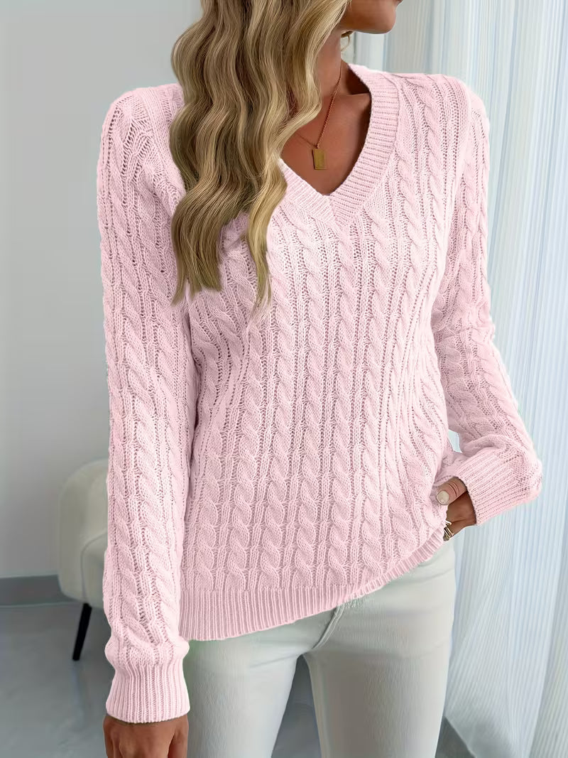Lenea – Langærmet Sweater I Kabelstrik