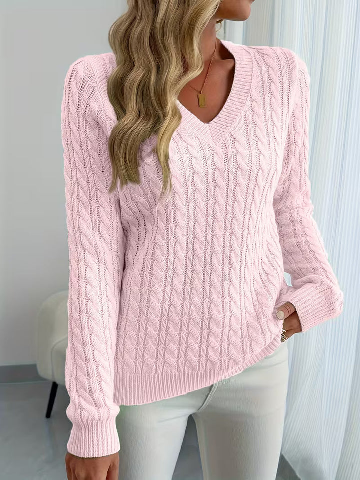 Lenea – Langærmet Sweater I Kabelstrik
