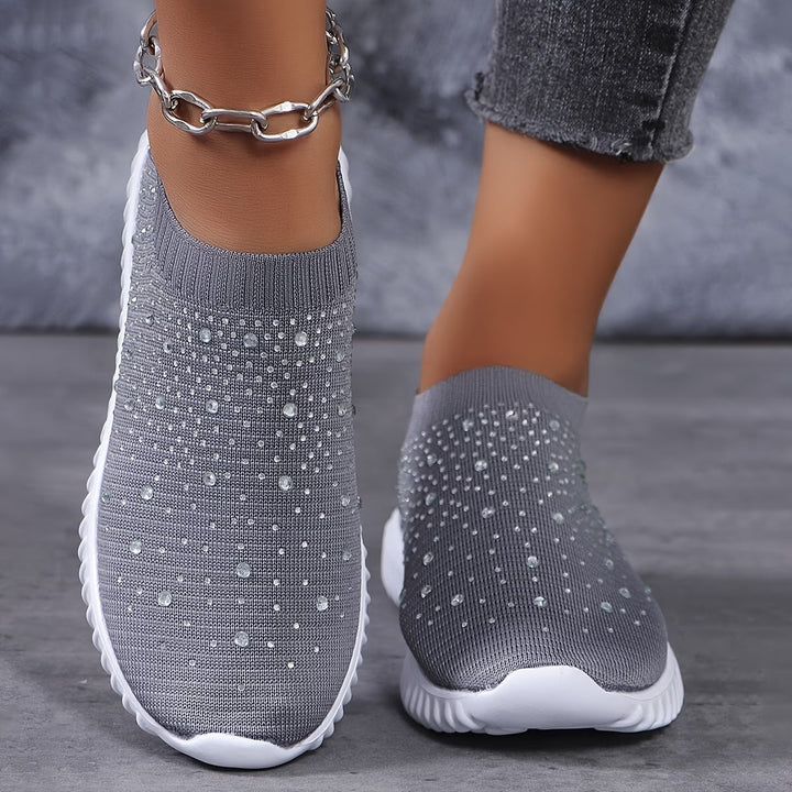 Elizaa - Behagelig Sneaker Med Strasssten