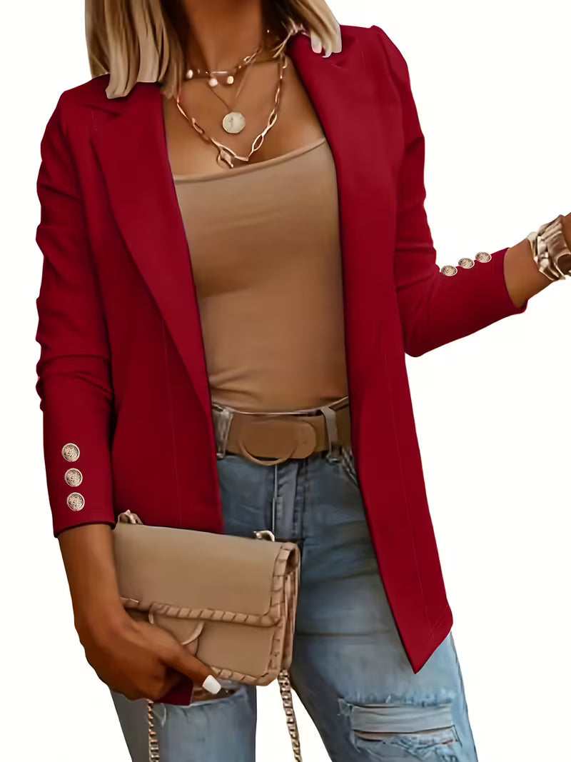 Nikia – Langærmet Blazer Med Dekorative Knapper