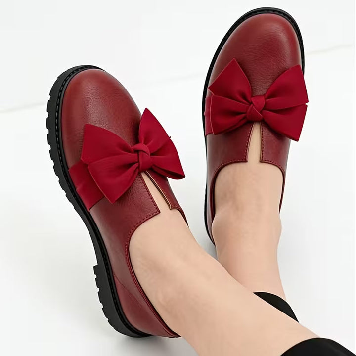 Nargiza - Elegante Loafers Med Sløjfe, Rund Tå Og Tyk Sål
