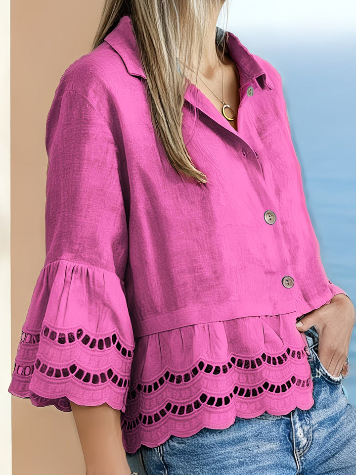 Solenn – Elegant Bluse Med Knapper