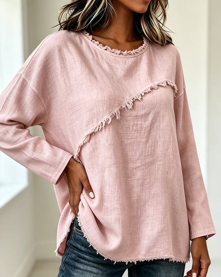 Myrtle – Bluse Med Uregelmæssig Rund Halsudskæring