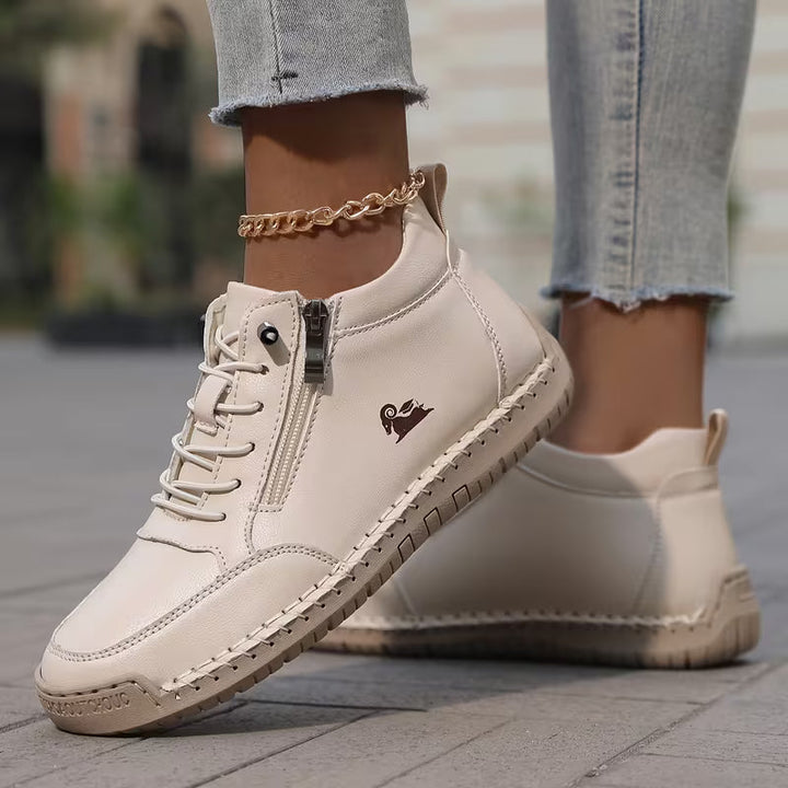 Schreiner – Sneakers Med Snørebånd og Lynlås Samt Kontrastsyninger