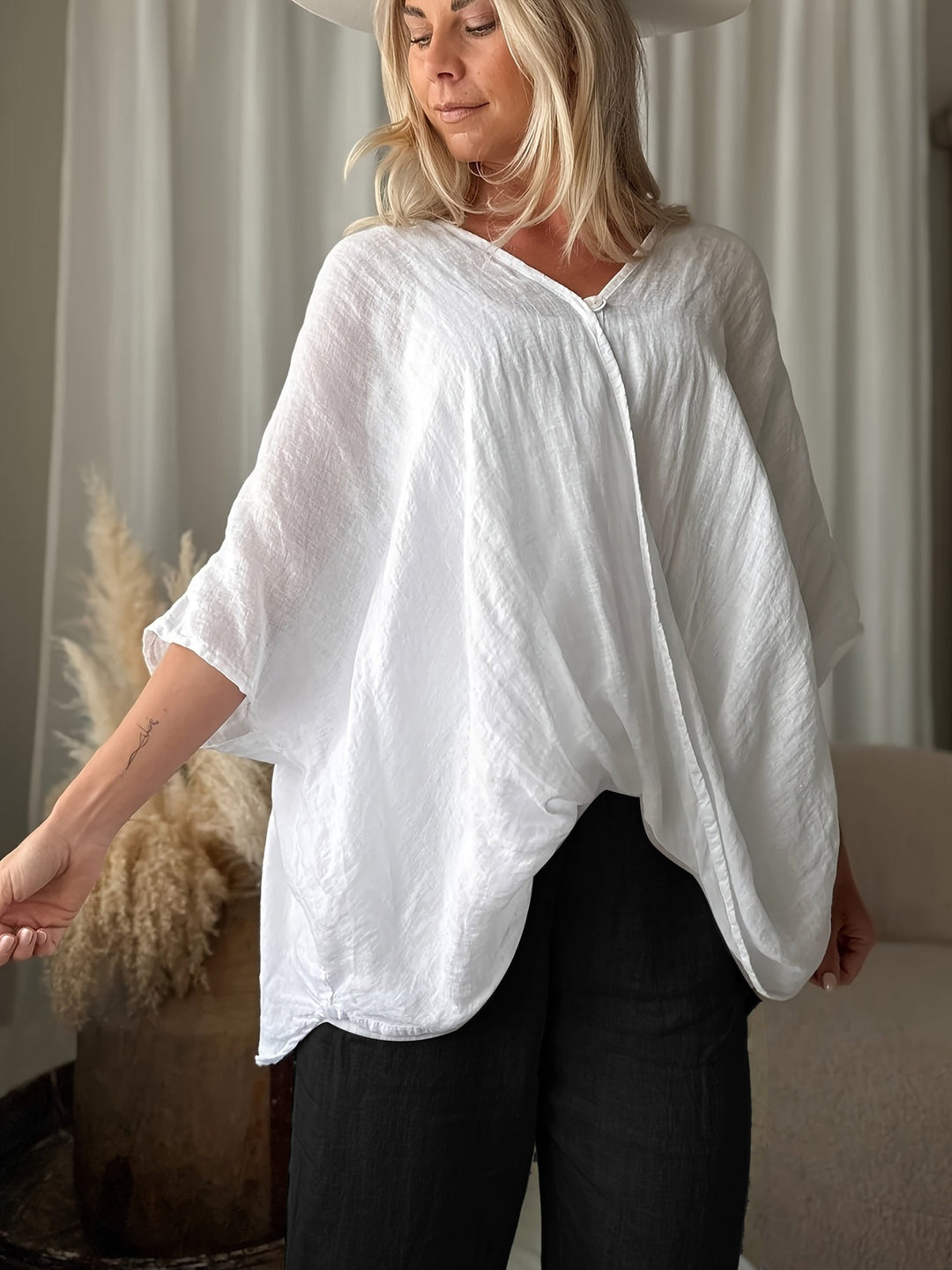 Winnie - Boheme Bluse Med Løse Ærmer