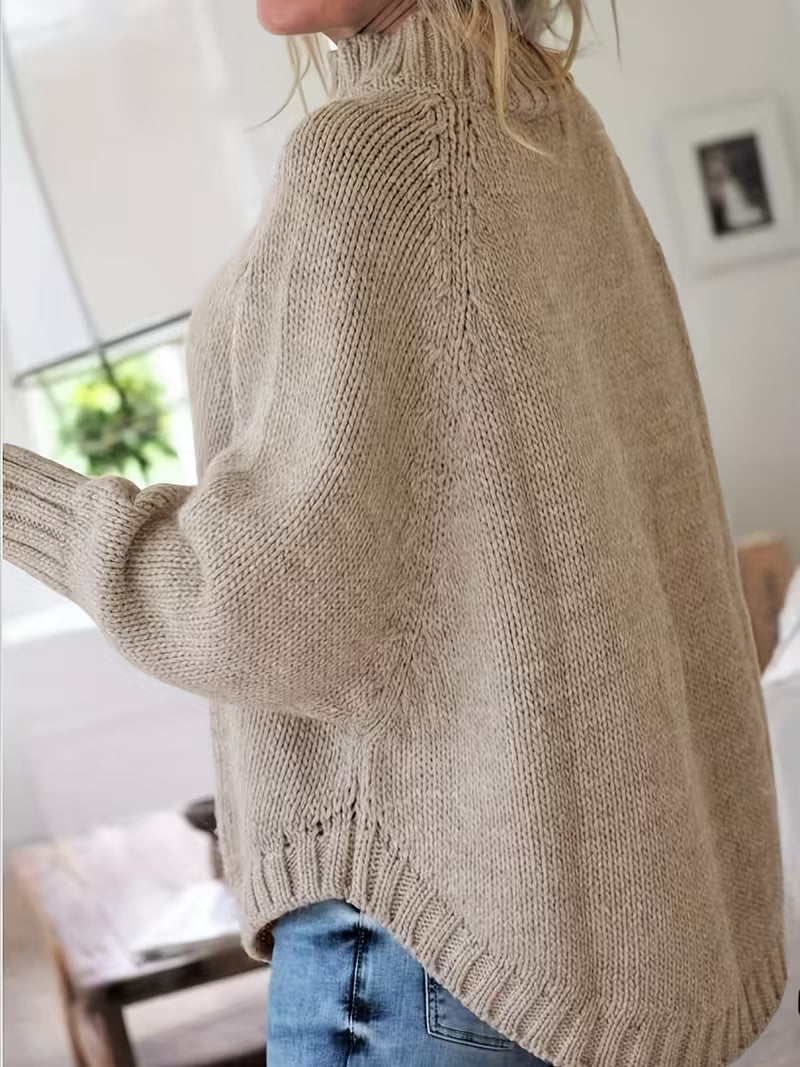 Edeltraut – Rullekravesweater Med Flagermusærmer