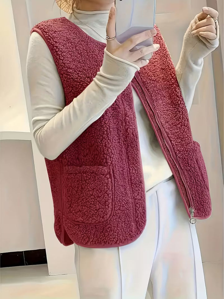 Miona – Blød Fleece Vest Med Lommer