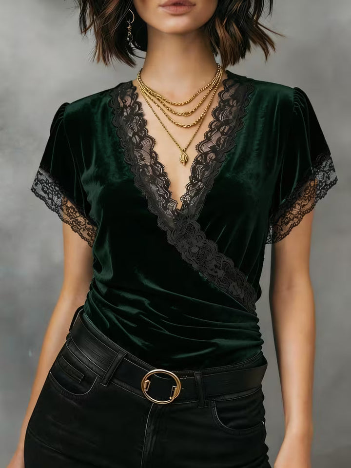 Jalisa – Vintage-Bluse i Svanefløjl