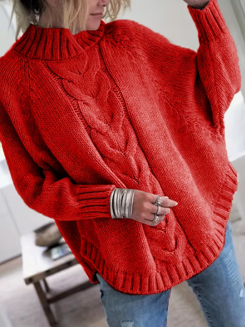 Edeltraut – Rullekravesweater Med Flagermusærmer