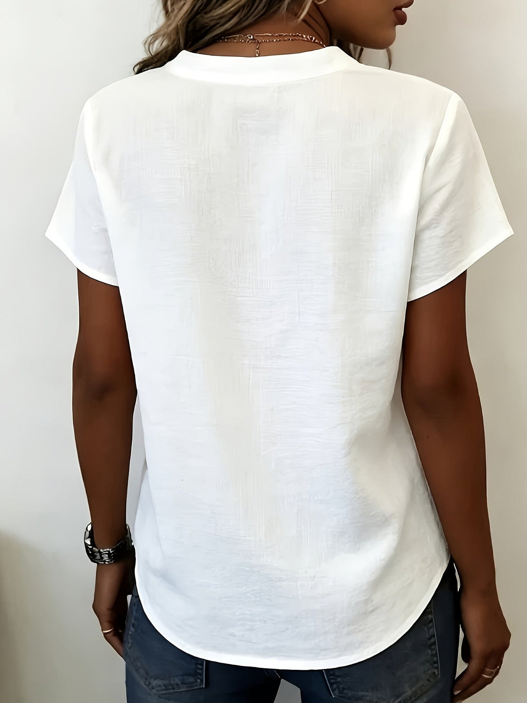 Salish – Bluse Med Korte Ærmer Og Knapper