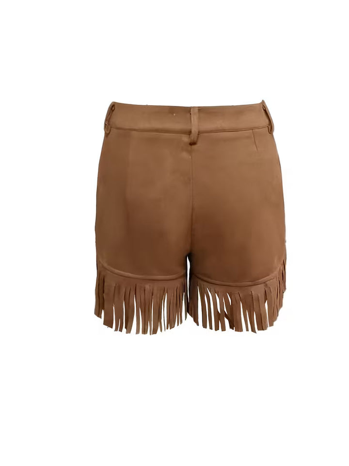 Wiliya - Vintage-shorts med frynser og lav talje
