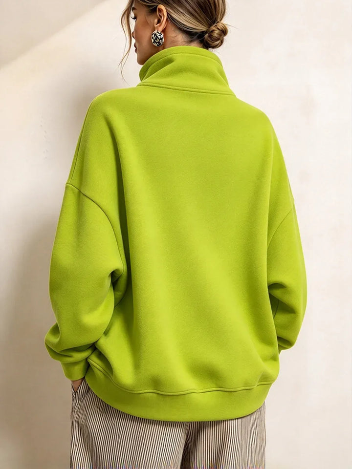 Lyona – Moderne Asymmetrisk Sweatshirt Med Høj Halsudskæring