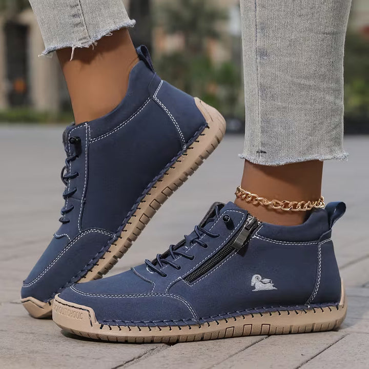 Schreiner – Sneakers Med Snørebånd og Lynlås Samt Kontrastsyninger