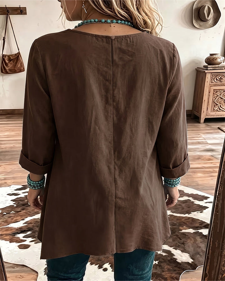 Taireen – Boho Inspireret Plisseret Tunika Bluse