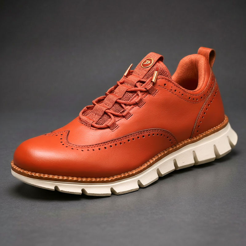 Heijnen – Sneakers i Læder Med Wingtip Brogue Udformning