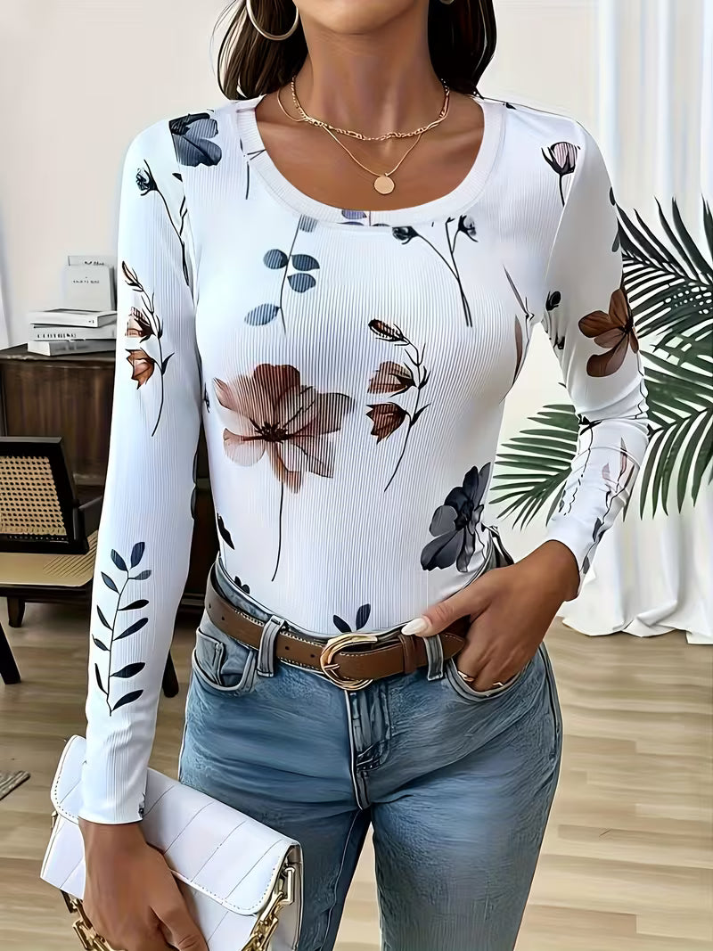 Rabiye – Bluse Med Firkantet Halsudskæring Og Blomsterprint