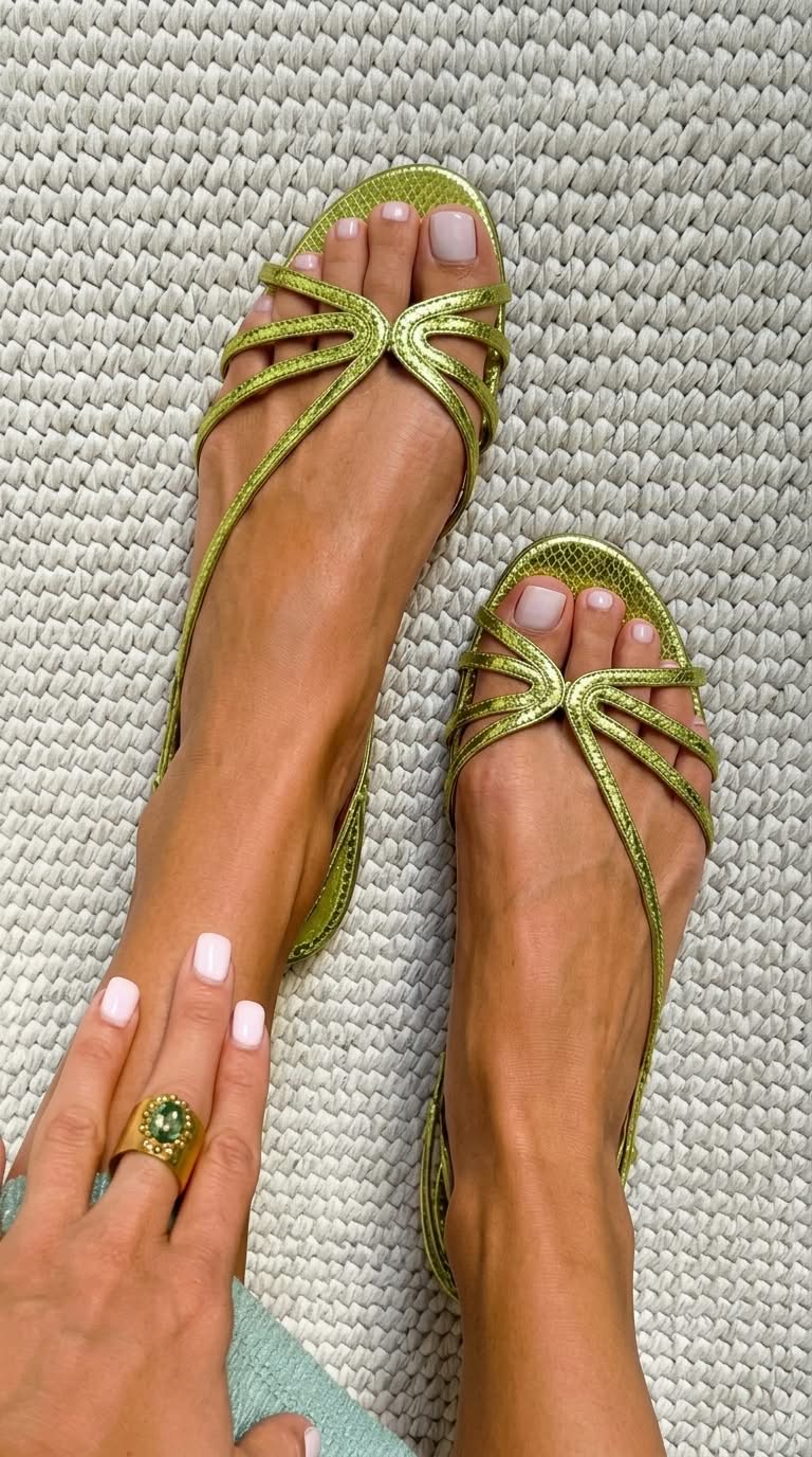 Schila – Skinnende Sandaler Med Remme
