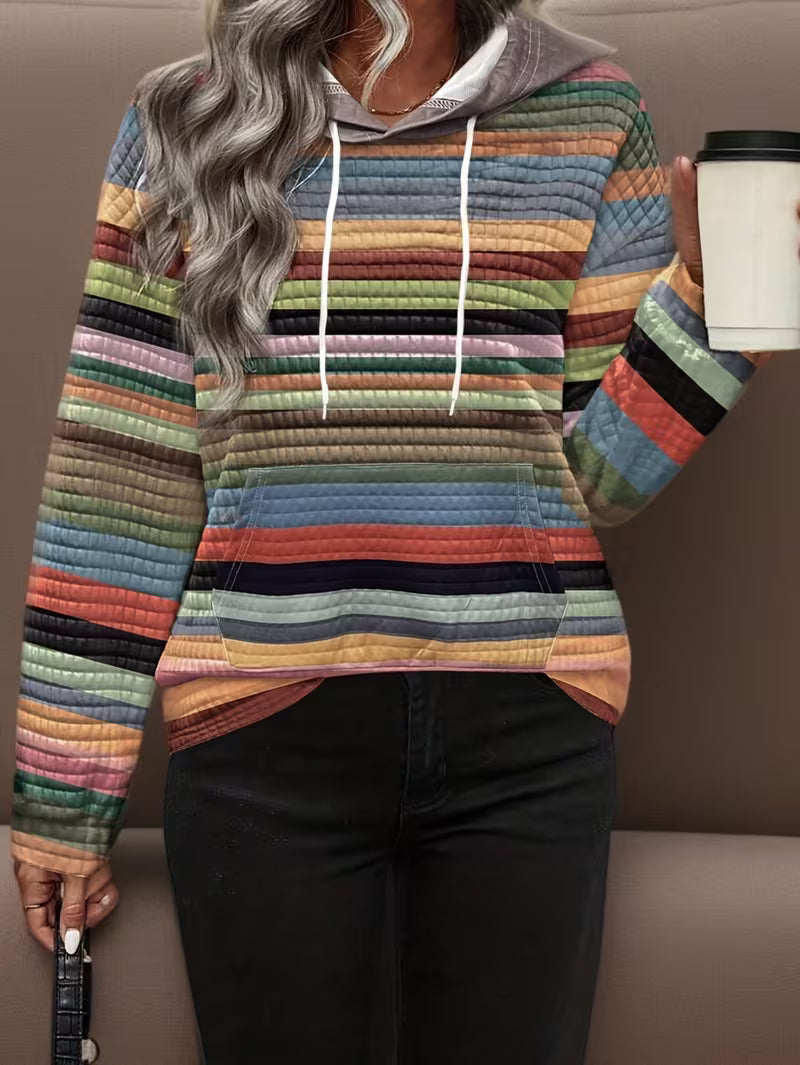 Bilisha – Sweatshirt Med Hætte Og Stribet Mønster