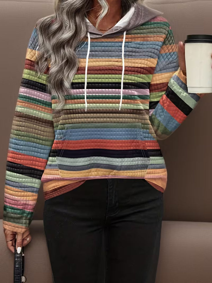 Bilisha – Sweatshirt Med Hætte Og Stribet Mønster
