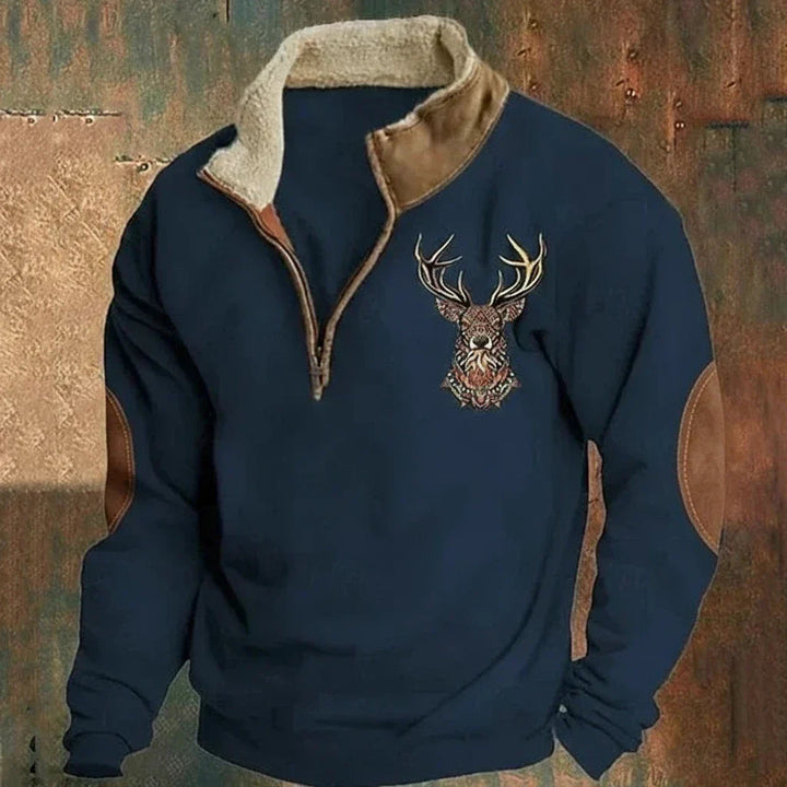 Nohan – Elegant Sweatshirt Med Hjortemønster