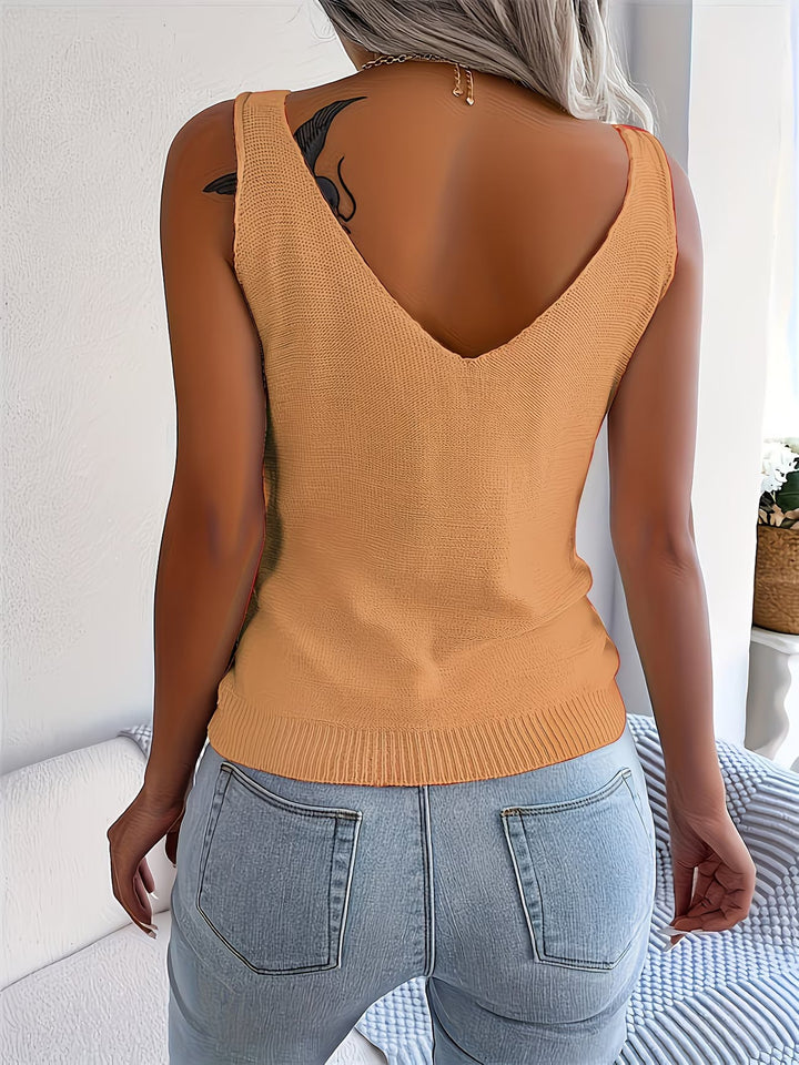 Nayla – Ærmeløs Strikket Tanktop