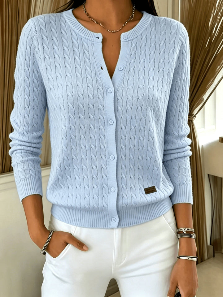 Kitija – Cardigan I Kabelstrik Med Knapper