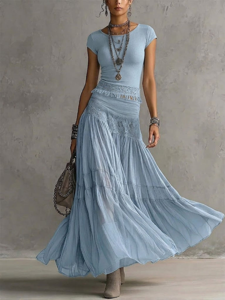 Kylisa – Sæt Bestående Af En Elegant Top Og En Boho-Nederdel
