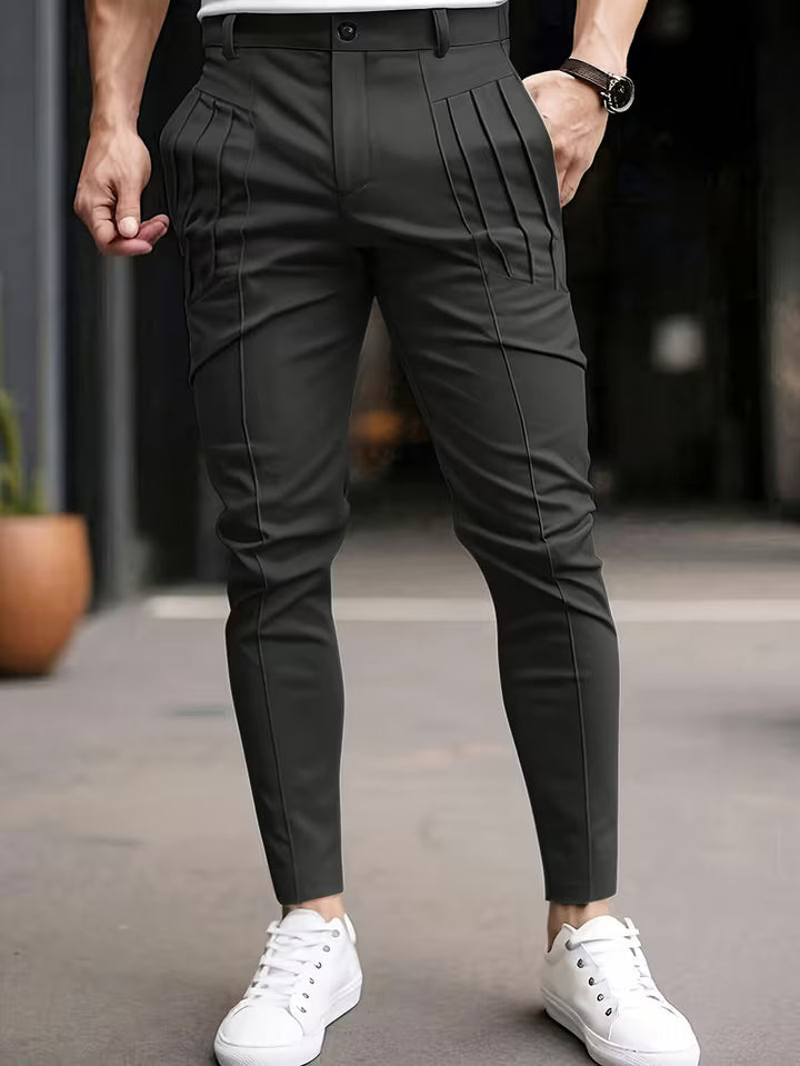 Altmann – Slim Fit Bukser Med Plissering og Lommer
