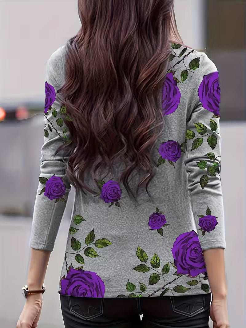Zunni – Top Med Blomsterprint Og Høj Hals