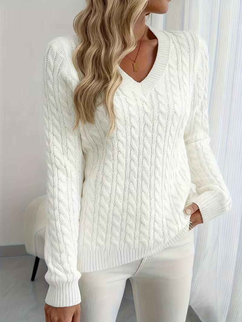 Lenea – Langærmet Sweater I Kabelstrik