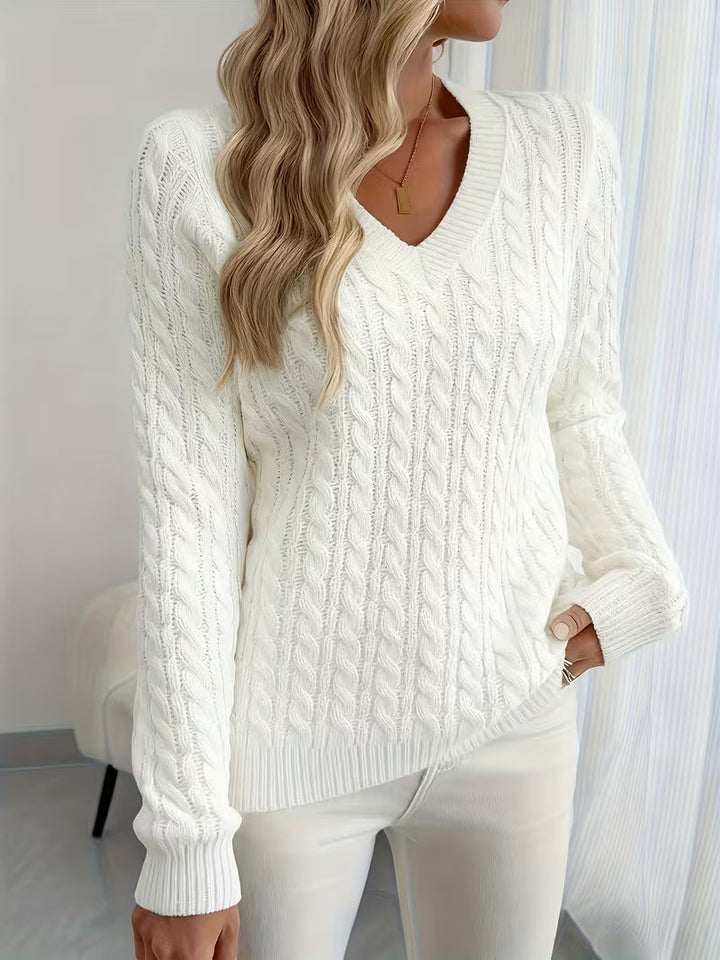 Lenea – Langærmet Sweater I Kabelstrik
