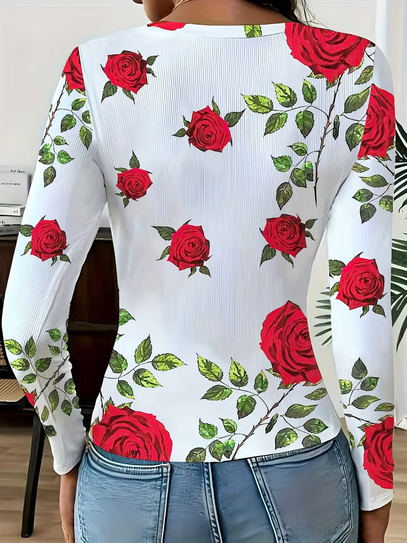 Rabiye – Bluse Med Firkantet Halsudskæring Og Blomsterprint