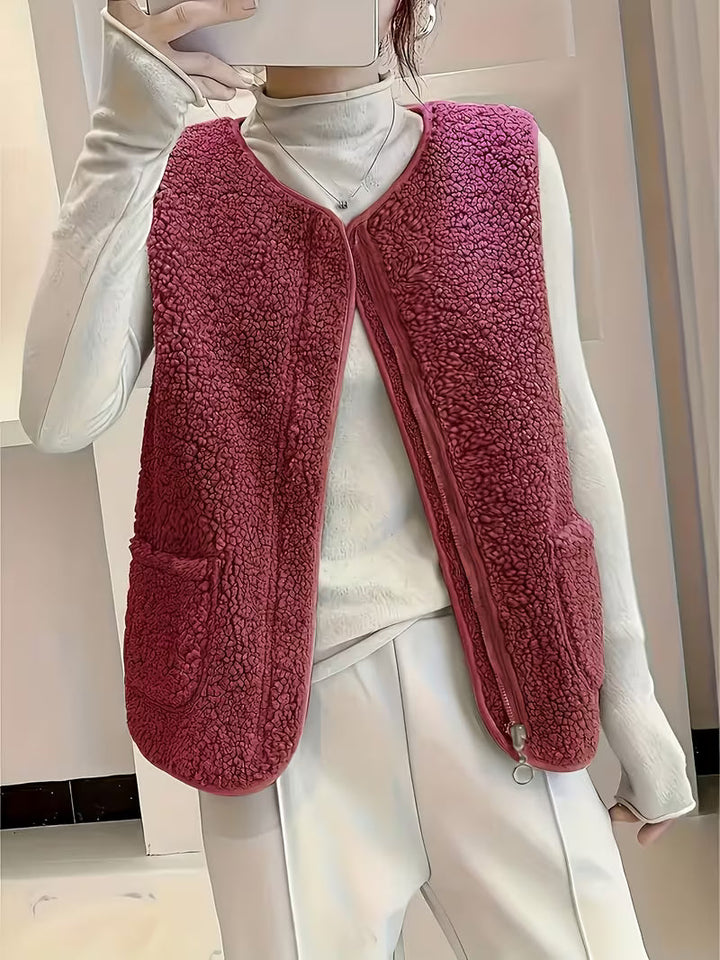Miona – Blød Fleece Vest Med Lommer
