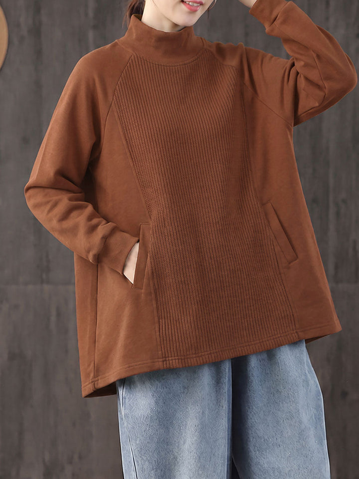 Safia – Oversized Bluse Med Høj Hals