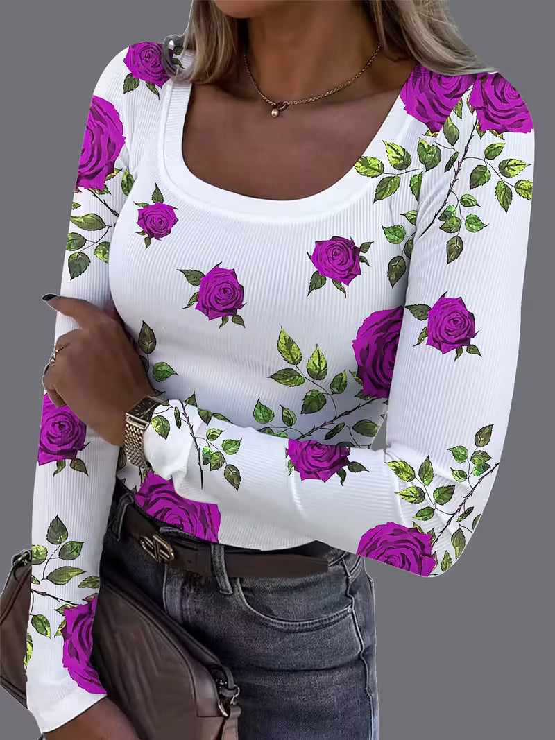 Rabiye – Bluse Med Firkantet Halsudskæring Og Blomsterprint