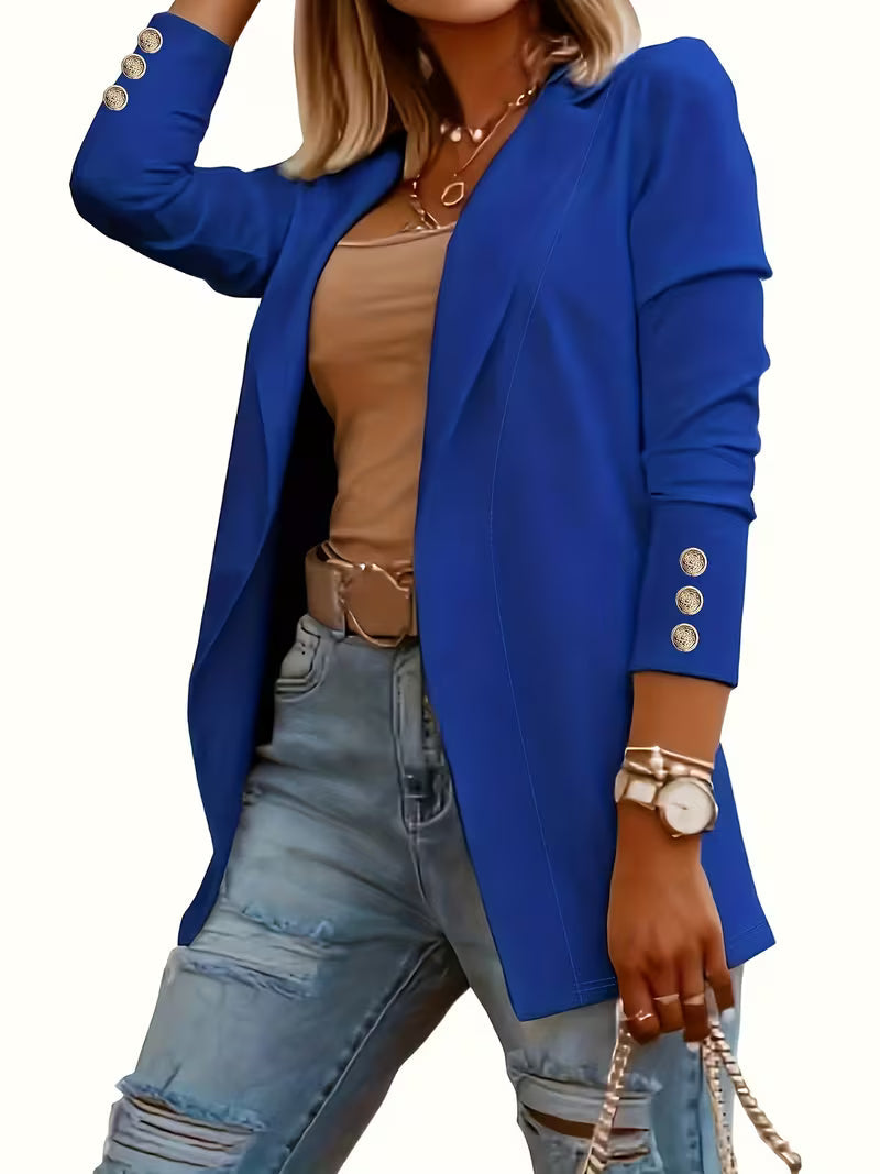 Nikia – Langærmet Blazer Med Dekorative Knapper