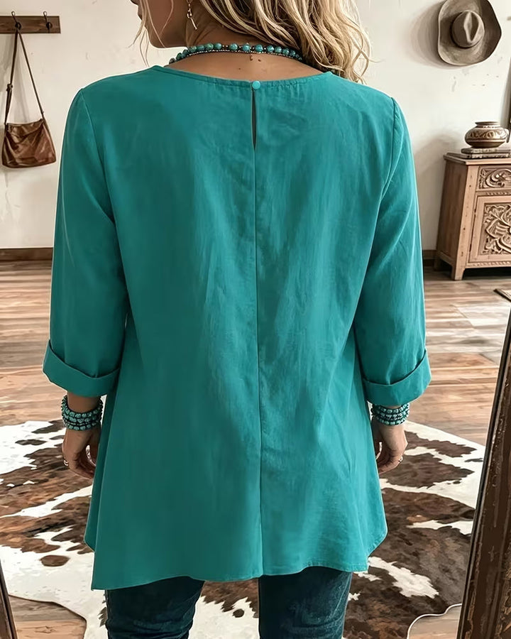 Taireen – Boho Inspireret Plisseret Tunika Bluse