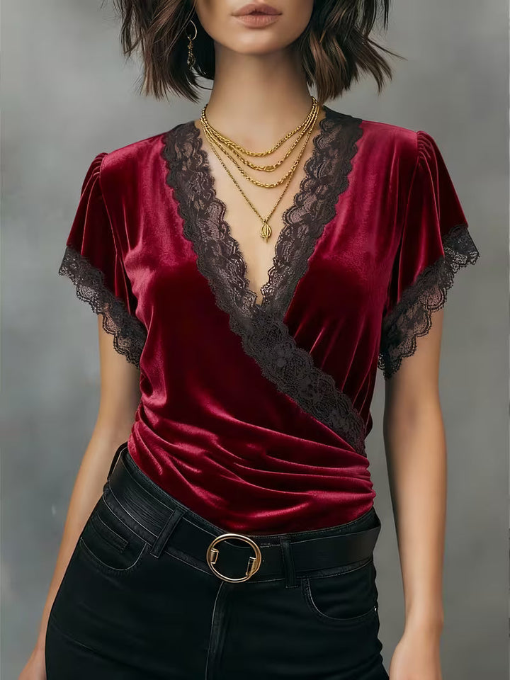 Jalisa – Vintage-Bluse i Svanefløjl