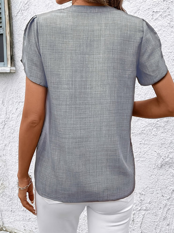 Kacey – T-shirt Med Korte Ærmer Og V-udskæring