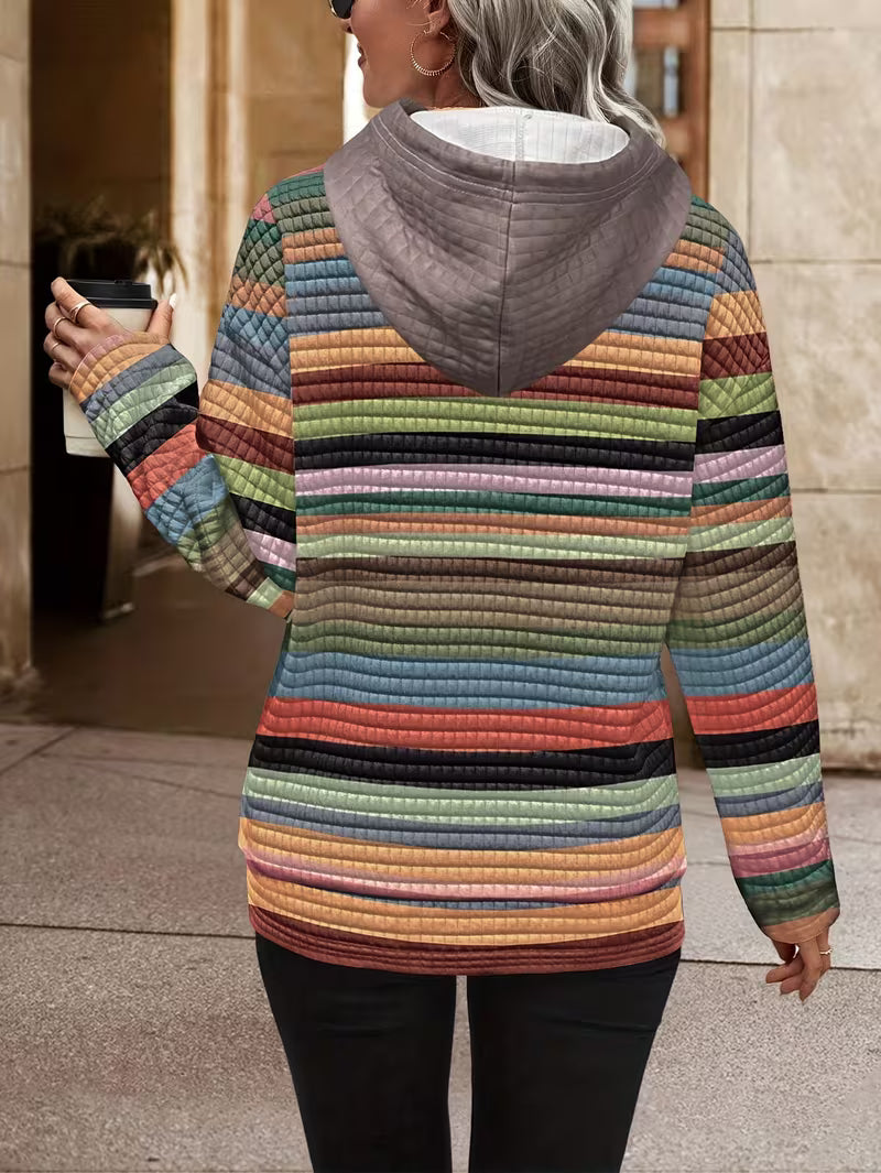 Bilisha – Sweatshirt Med Hætte Og Stribet Mønster