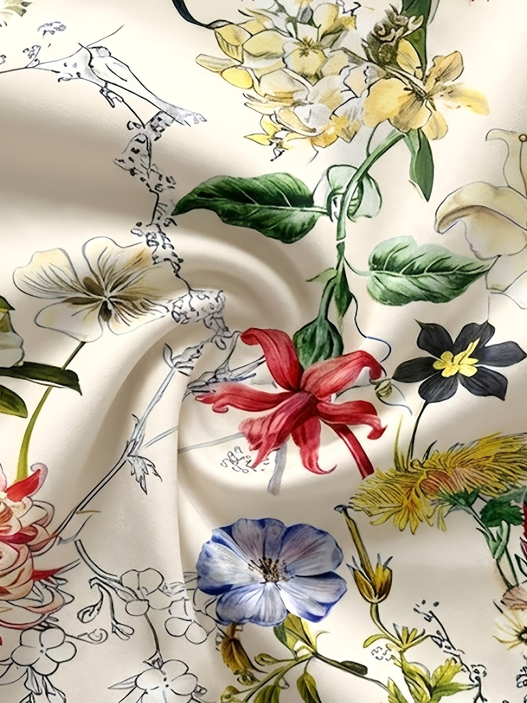 Nabilah - Afslappet Kortærmet Top Med Blomster Udskriv