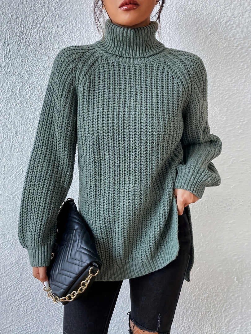 Felina – Strikket Rullekravebluse Med Lange Ærmer
