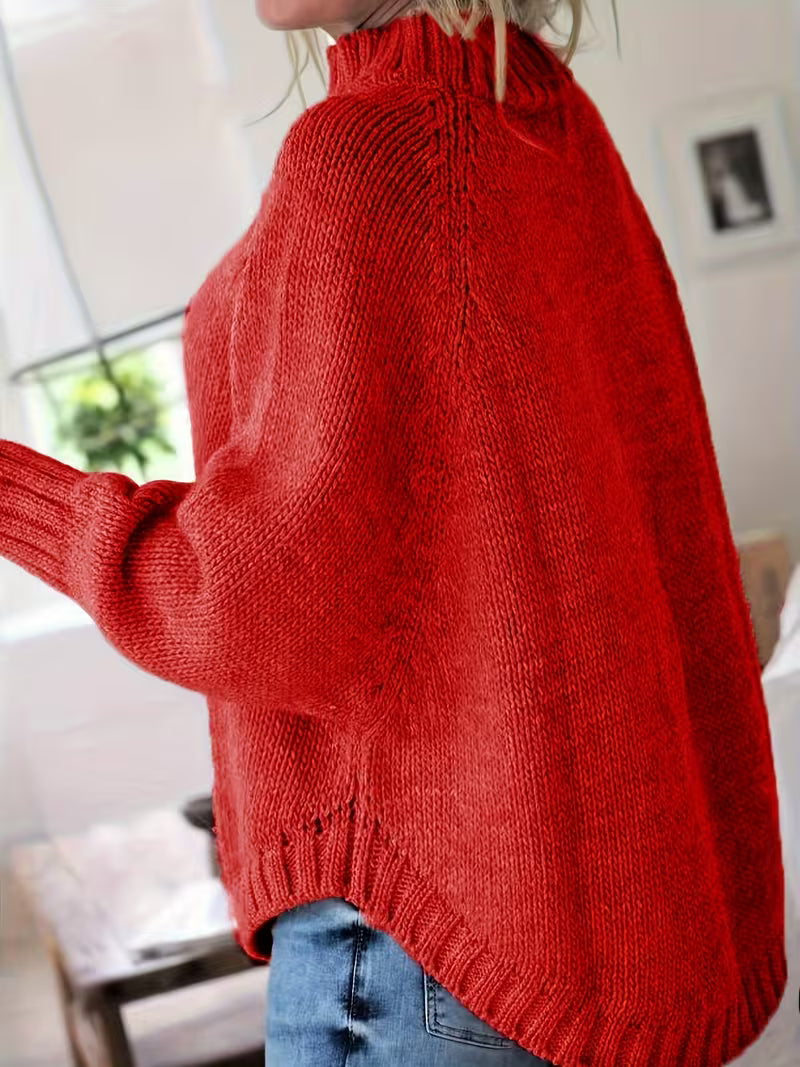 Edeltraut – Rullekravesweater Med Flagermusærmer