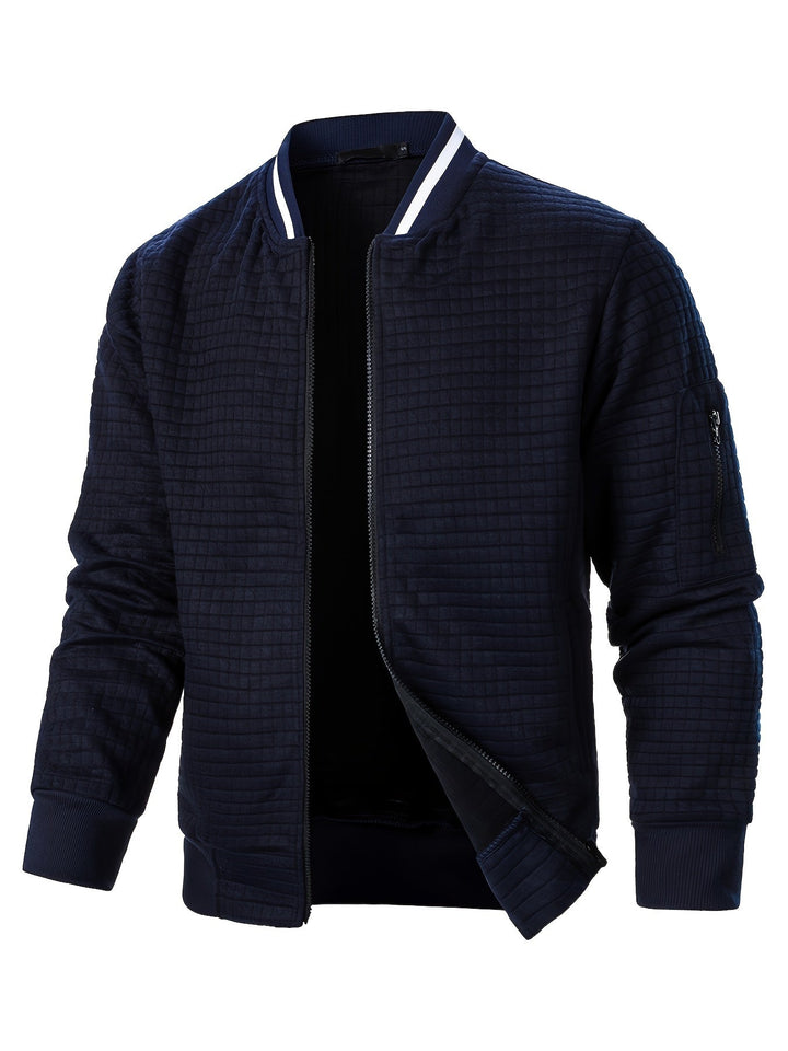 Benjie - Zipper Stand-Up Collar Cardigan Jacket