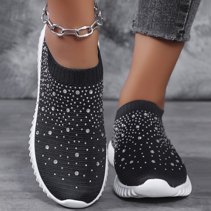 Elizaa - Behagelig Sneaker Med Strasssten