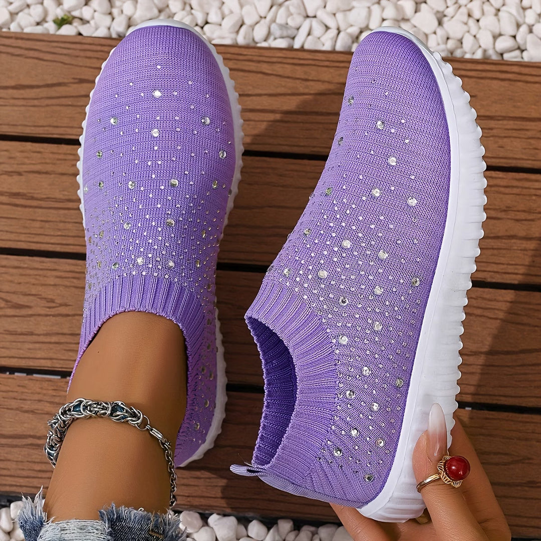 Elizaa - Behagelig Sneaker Med Strasssten
