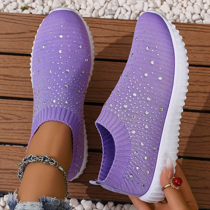Elizaa - Behagelig Sneaker Med Strasssten