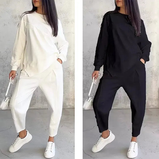 Tashia – Sæt Bestående af en Afslappet Langærmet Sweatshirt og Joggingbukser