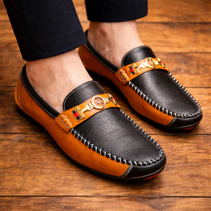 Stewart – Moderne Tofarvede Læderloafers